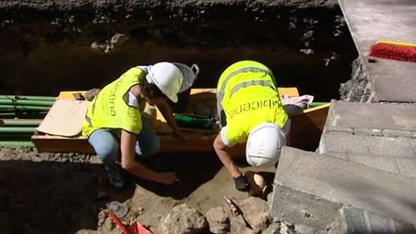 Imagen de la excavación en la calle de Juan Rejón (Foto RTVE)